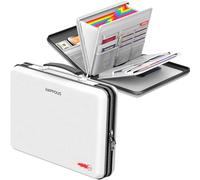 HAPPOUS Fireproof Document Organizer, Expanding File Organizer with 13 Pockets, Portable Fireproof Document Box Hard-Shell Document Organizer Storage for Documents Laptop Passports Cards Gray