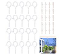 HAPPOW 20PCS White Ceiling Hooks Screw-in Hooks Cup Hangers with an Expansion Screw for Hanging Plants, Outdoor Lights,Ideal for String Lights and Indoor Use