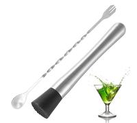 HAPPOW 2pcs Cocktail Muddler, Mixing Spoon Set, Pro Bartender Tools for Mojito, Fruit Drinks & Cocktails, Stainless Steel Bar Tool Kit for Delicious Beverage Making