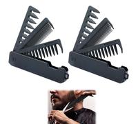 HAPPOW 3-in-1 Folding Comb, 2 Pieces Beard Comb, Foldable Hair Comb with Narrow Distance, Wide Distance and Extra Wide Distance, Antistatic and Heat Resistant, Beard and Styling Combs for Men and