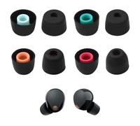 HAPPOW 4 Pairs Earplugs for Sony WF-1000XM5/WF-1000XM4/WF-1000XM3/WF-C700N/WF-XB700/WF-C500 Replacement Silicone Eartips Noise Reducing Sports Eartips in 4 Sizes (Black)