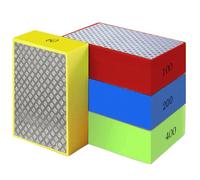 HAPPOW 4PCS Diamond Hand Polishing Pads, Diamond Sanding Blocks 60# 100# 200# 400#, Sandpaper Sponge Hand Sanding Pads for Tile, Glass, Granite, Marble, Ceramic