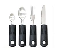 HAPPOW 4Pcs Wide Handled Easy Grip Cutlery Set,Easy Grip Cutlery Set for Disabled Hands - Comfortable Adapted Utensils for Arthritic & Parkinson's Patients - Anti-Shake Spoon & Fork