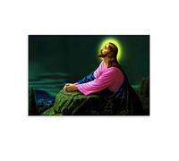 HAPPOW Jesus Christ Praying at Gethsemane Picture Poster Decorative Painting Canvas Wall Posters And Art Picture Print Modern Family Bedroom Decor Posters 24x36inch(60x90cm)