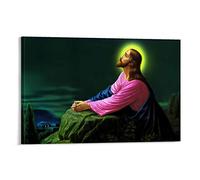 HAPPOW Jesus Christ Praying at Gethsemane Picture Poster Decorative Painting Canvas Wall Posters And Art Picture Print Modern Family Bedroom Decor Posters 16x24inch(40x60cm)