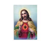 HAPPOW Jesus Christ White Gold And Red Heart And Thorns 3 Poster Decorative Painting Canvas Wall Posters And Art Picture Print Modern Family Bedroom Decor Posters 24x36inch(60x90cm)
