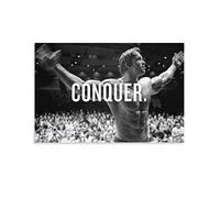 HAPPOW Motivational Posters Arnold Schwarzenegger Conquer Poster Decorative Painting Canvas Wall Art Decor for Home Bedroom Decor Posters 08x12inch(20x30cm)