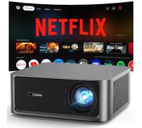 HAPPRUN Official Netflix Licensed 4K UHD Smart Projector, 2000 ANSI Lumen Home Theater with Dolby Audio, Wi-Fi 6 & Bluetooth 5.2, Built-in Streaming Apps, Works with Smartphones, Indoor & Outdoor Use