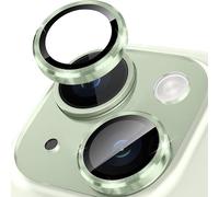 Happtkey Camera Protection for iPhone 15, 9H Tempered Glass for Rear Camera Cover, Individual Lens Protection Film with Aluminium Alloy Metal Ring, Camera Lens Protector Phone Accessories