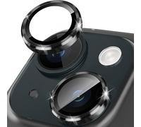 Happtkey Camera Protection for iPhone 15 Plus, 9H Tempered Glass for Rear Camera Cover, Individual Lens Protection Film with Aluminium Alloy Metal Ring, Camera Lens Protector Phone Accessories