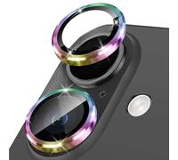 Happtkey Camera Protection for iPhone 16, 9H Tempered Glass for Rear Camera Cover, Individual Lens Protection Film with Aluminium Alloy Metal Ring, Camera Lens Protector Phone Accessories