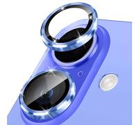 Happtkey Camera Protection for iPhone 16, 9H Tempered Glass for Rear Camera Cover, Individual Lens Protection Film with Aluminium Alloy Metal Ring, Camera Lens Protector Phone Accessories