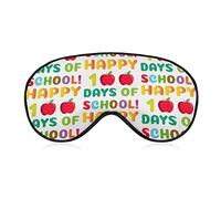 Happy 100 Days of School Sleep Masks Eye Cover Blackout with Adjustable Elastic Strap Night Blindfold for Women Men Yoga Travel Nap