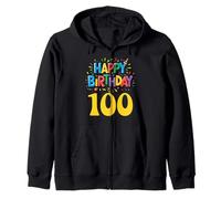 Happy 100th Birthday Apparel Milestone Celebration Zip Hoodie