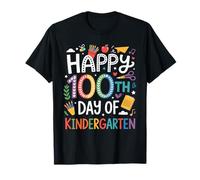 Happy 100th Day Kindergarten Rainbow Lettering Teacher T-Shirt