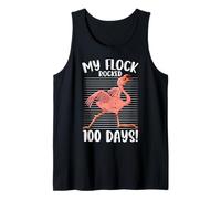 Happy 100th Day of School My Flock Rocked 100 Days Flamingo Tank Top