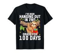 Happy 100th Day of School Sloth Cute 100 Days 2nd Grade T-Shirt