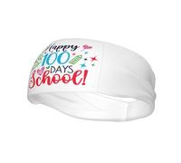 Happy 100th Day Of School Teachers Students Sports Sweat Headbands For Men Women Unisex Non Slip Wicking Hair Bands For Running Yoga