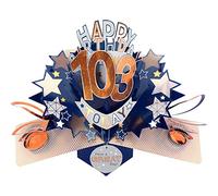 Happy 103rd Birthday 103 Today Pop-Up Greeting Card Love Kate's Pop Up Cards Him POP204MC103