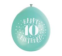 Happy 10th Birthday Assorted Colors Latex Balloons (22cm) Pack of 10 - Festive & Fun Party Decorations, Purple