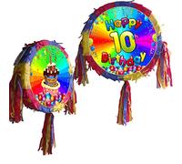 Happy 10th Birthday made of cardboard and paper