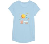 Happy 10th Trip Around The Sun | Space Birthday Gift T-Shirt, Girls, Baby Blue, Small