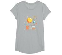 Happy 10th Trip Around The Sun | Space Birthday Gift T-Shirt, Girls, Heather Grey, XS