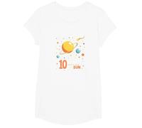 Happy 10th Trip Around The Sun | Space Birthday Gift T-Shirt, Girls, White, Small