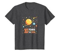 Happy 10th Trip Around The Sun | Space Birthday Gift T-Shirt, Kids, Dark Heather Grey, 4 Years