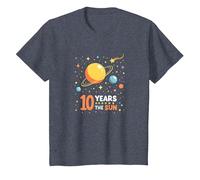 Happy 10th Trip Around The Sun | Space Birthday Gift T-Shirt, Kids, Heather Blue, 4 Years