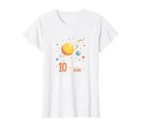 Happy 10th Trip Around The Sun | Space Birthday Gift T-Shirt, Women, White, 3XL