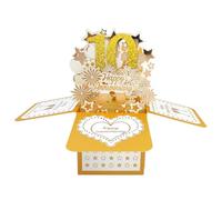 Happy 10th Wedding Anniversary 3D Pop Up Greeting Card for Couples, Ten Years Married Gift Idea, 10th Anniversary 3D Card fpr Friend, Family