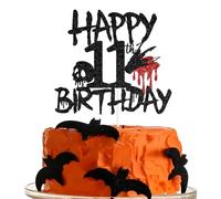Happy 11th Birthday Cake Topper, Killer Birthday Cake Décor, Cheers to 11 Year, Boodly Jack Halloween Theme Happy 11th Birthday Party Decorations Supplies