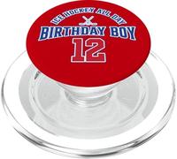 Happy 12th Birthday Boy Ice Hockey All Day Birthday Party PopSockets PopGrip for MagSafe