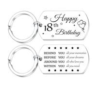 Happy 13th 16th 18th 21st Birthday Gifts For Daughter Son Friends 30th 40th 50th 60th 70th Birthday Keyring For Mum Dad Grandad Grandma Uncle Aunt (18th)