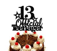 Happy 13th Birthday Cake Topper, 13 Official Teenager Party Decoration, Durable and Elegant Cake Topper for Boys and Girls Birthday Party, Perfect Keepsake for Special Celebrations