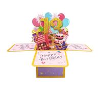 Happy 13th Birthday Pop Up Card for Girls, Sweet Thirteen Years Old Birthday Gift Idea for Daughter Niece, Funny 13th Birthday 3D Greeting Card for Her