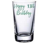 Happy 13th Birthday Vinyl Sticker Decal Transfer Label for Glasses, Mugs, Bottle. Celebrate, Party. Gift Bag, Box (Small - 3cm Tall Capital Letter Height, Black)