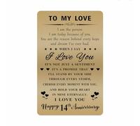 Happy 14th Anniversary Card, 14 Year Anniversary Card for Husband Wife, 14th Wedding Anniversary Card Gifts for Him Her Men Women