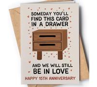 Happy 15 Year Anniversary Card for Wife or Husband - 15th Anniversary Card for Men, Women, Boyfriend or Girlfriend - Crystal Wedding Anniv for Couple - Fun and Cute 15 Years Together Cards - NUM 265