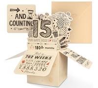 Happy 15th Birthday Pop Up Card for Girls Boys, Beautiful Birthday Gifts for 15 Years Old Female Male, Sweet Bday 3D Card Best Gift for Daughter Son Granddaughter Grandson Niece Nephew