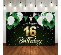 Happy 16 Birthday Prince Princess Photography Backdrop Party Blue Silver Print Wall Decorations Backdrop Party Background Decor Supplies Poster Props Brackground Banner