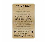 Happy 16th Anniversary Card, 16 Year Anniversary Card for Husband Wife, 16th Wedding Anniversary Card Gifts for Him Her Men Women