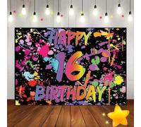 Happy 16th Birthday Background Red Born Photography Props Party Baptism Backdrop Vintage Boy Communion Girl Prince