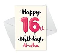 Happy 16th Birthday Card Personalised Card For Sister Daughter Best Friend