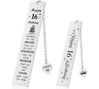 Happy 16th Birthday Inspirational Bookmark - Encouragement Gifts for 16 Year Old Girls Boys and Book Lovers, 16th Birthday Present Bookmarks for Daughter Son Grandchildren Sister Friend