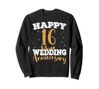 Happy 16th Wedding Anniversary Matching 16 Years Anniversary Sweatshirt