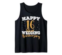 Happy 16th Wedding Anniversary Matching 16 Years Anniversary Tank Top