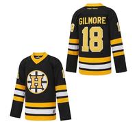 Happy 18 Gilmore Jerseys Men's 1996 Movie Adam Sandler Hockey Jersey Stitched, Black, S