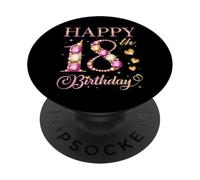 Happy 18th Birthday 18 Years Old Men Women Birthday Party PopSockets Adhesive PopGrip